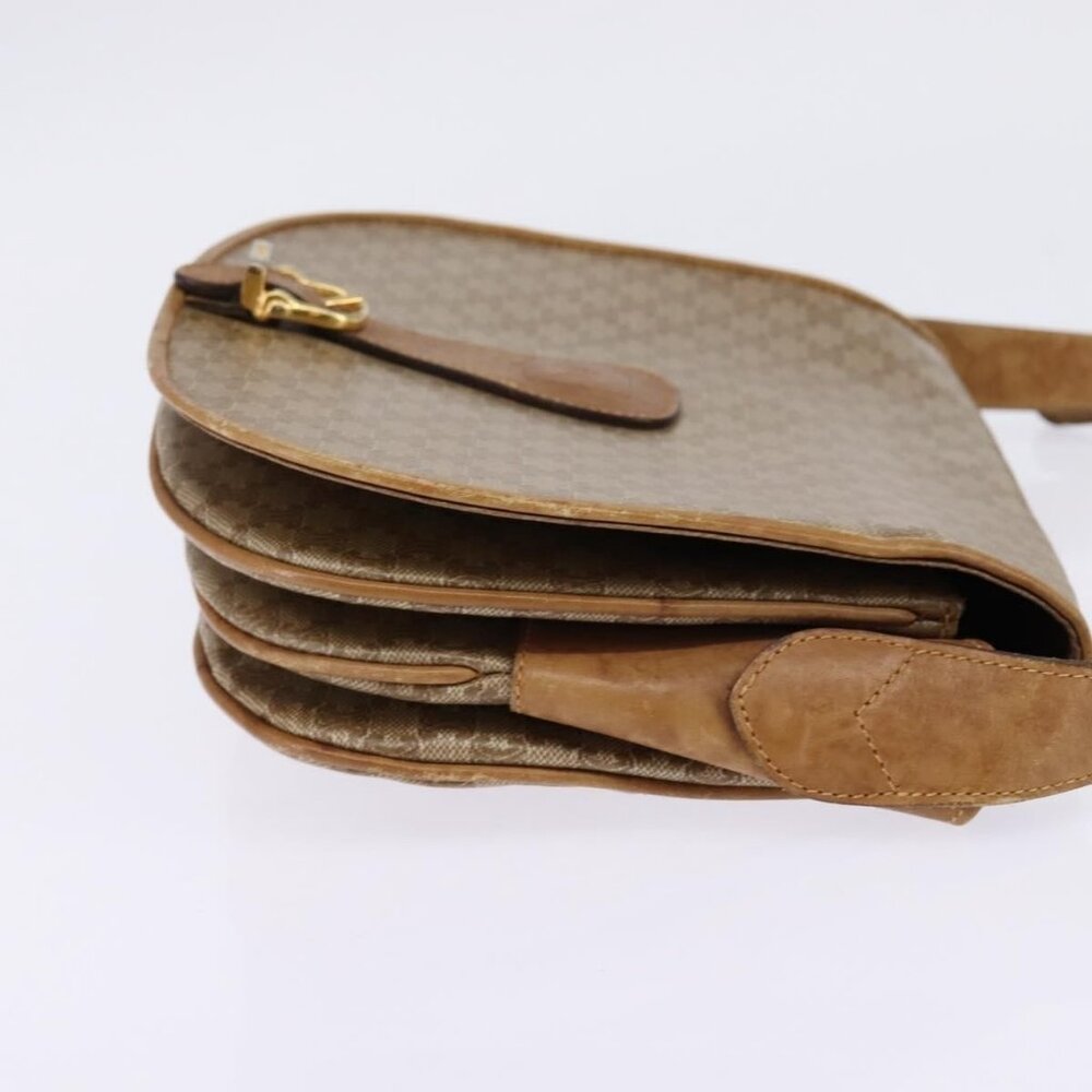 Authentic CELINE Macadam Canvas Shoulder Bag PVC Beige Gold - Picture 12 of 16